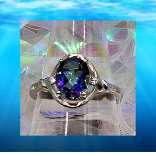 Mystic Topaz Silver Ring